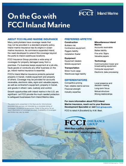FCCI Inland Marine flyer image