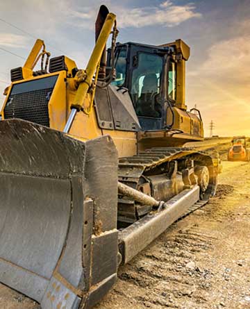 Bulldozer on a construction site 