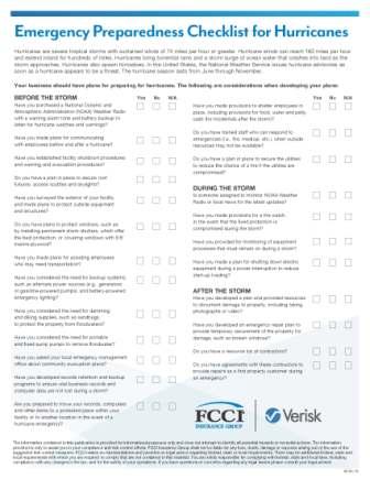 Hurricane Checklist flyer